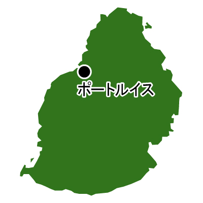 モーリシャス共和国無料フリーイラスト｜首都名(緑)